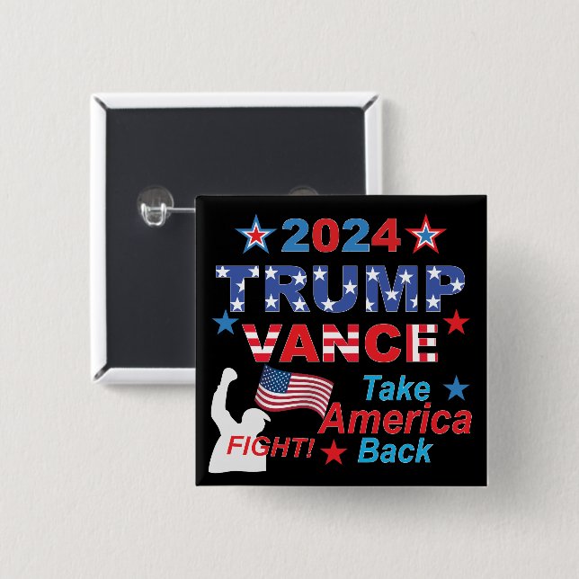 BÓTON QUADRADO 5.08CM TRUMP VANCE 2024 (Frente & Verso)