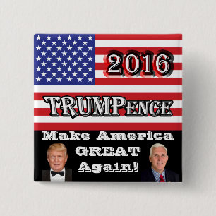 Bóton Quadrado 5.08cm TRUMPence 2016 - Tornar o Excelente da América no