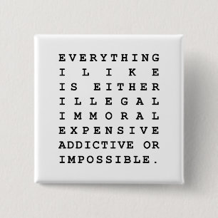 Bóton Quadrado 5.08cm Tudo que eu gosto