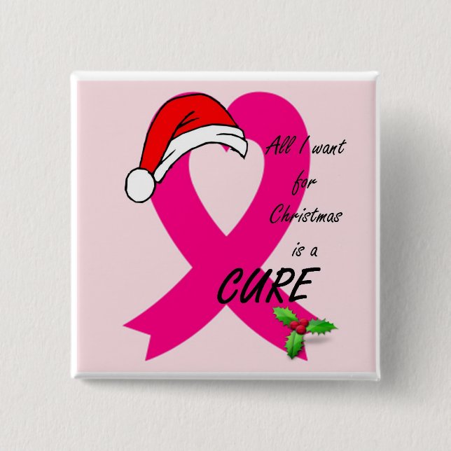 Bóton Quadrado 5.08cm Tudo que eu quero para o botão de Chrismas (Frente)