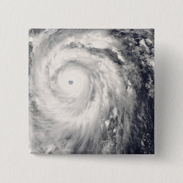 Bóton Quadrado 5.08cm Tufão Jangmi, de Taiwan e das Filipinas (Frente)