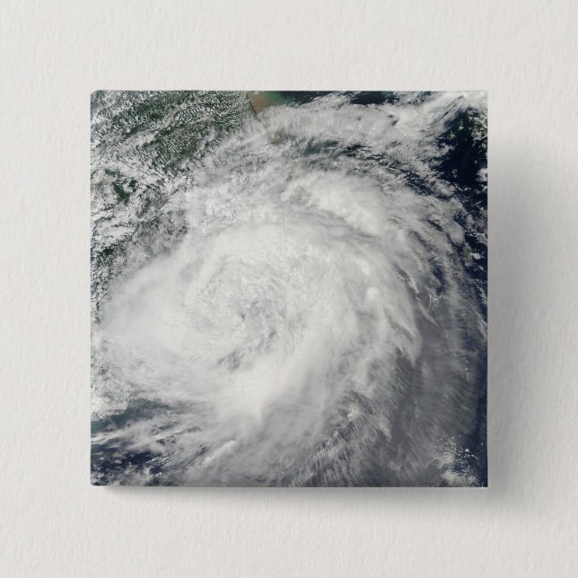 Bóton Quadrado 5.08cm Tufão Morakot sobre a China (Frente)