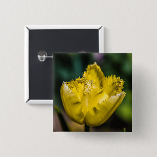 Bóton Quadrado 5.08cm Tulipa Amarela