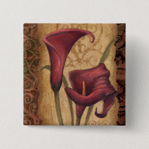 Bóton Quadrado 5.08cm Tulipas vermelhas mim