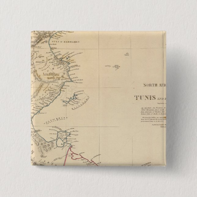 Bóton Quadrado 5.08cm Túnis, Trípoli (Frente)