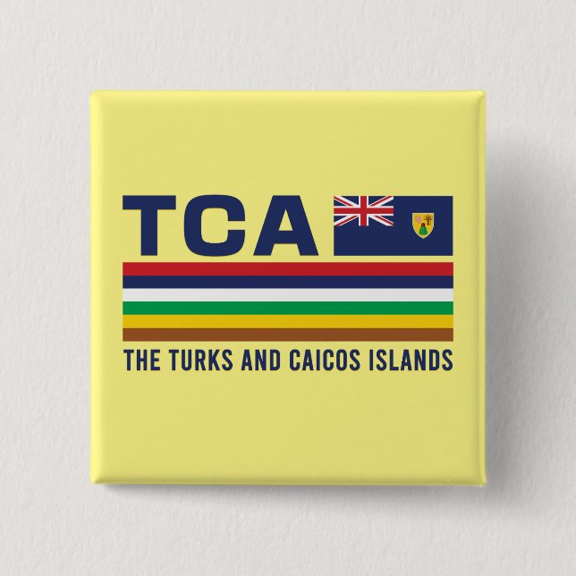 Bóton Quadrado 5.08cm Turcos e Caicos Design ISO Alpha 3 (Frente)
