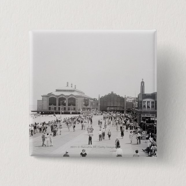Bóton Quadrado 5.08cm Turistas do recurso no esplanade (Frente)