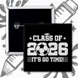 Bóton Quadrado 5.08cm Turma de 2026 Citação de Formatura de Futebol É Ho