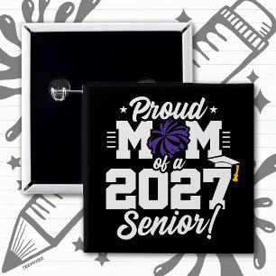 Bóton Quadrado 5.08cm Turma de 2027 Formatura do Ensino Médio Grito de O