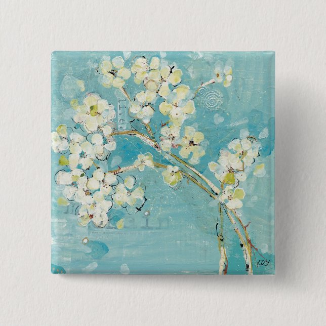 Bóton Quadrado 5.08cm Turquesa viva (Frente)