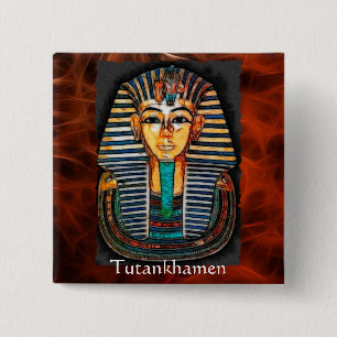 Bóton Quadrado 5.08cm TUTANKHAMEN Egípcia Pharaoh Gift Range