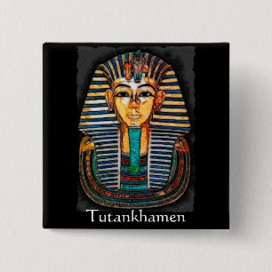 Bóton Quadrado 5.08cm TUTANKHAMEN Egípcia Pharaoh Gift Range