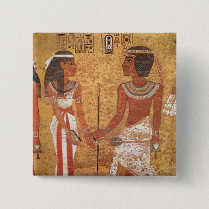 Bóton Quadrado 5.08cm Tutankhamun e sua esposa, Ankhesenamun
