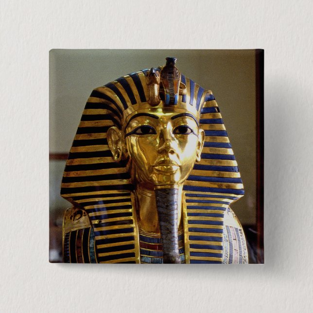 Bóton Quadrado 5.08cm Tutankhamun - Máscara de enterro (Frente)