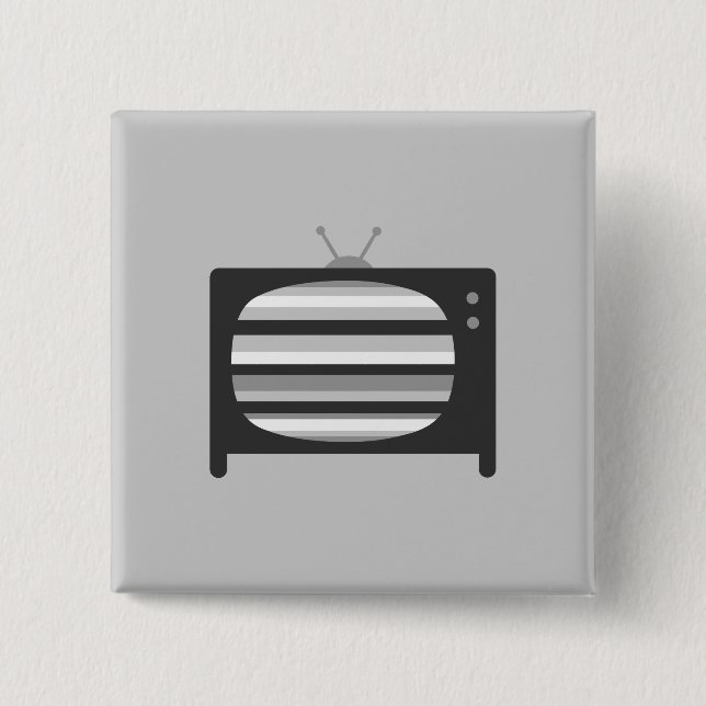 Bóton Quadrado 5.08cm TV retrô (Frente)