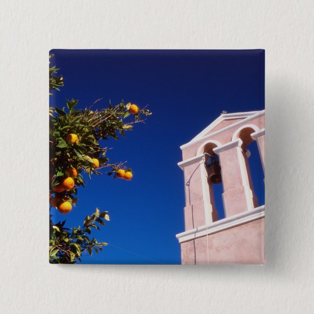 Bóton Quadrado 5.08cm UE, Grécia. Igreja Ortodoxa Grega (Frente)