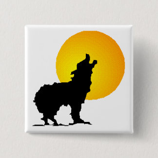 Bóton Quadrado 5.08cm Uivo na lua