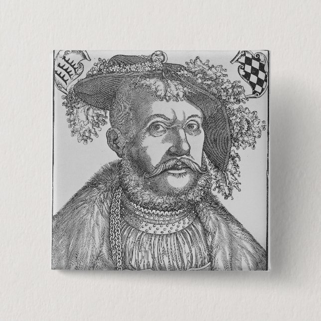 Bóton Quadrado 5.08cm Ulrich, duque de Wurttemberg (Frente)