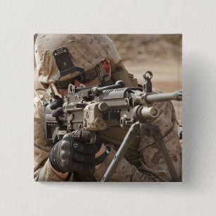 Bóton Quadrado 5.08cm Um artilheiro da arma automática do pelotão