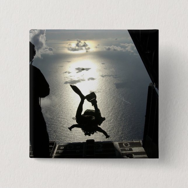 Bóton Quadrado 5.08cm Um assistente da Força Aérea (Frente)