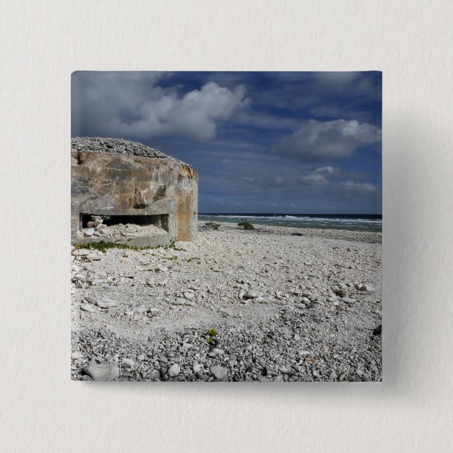 Bóton Quadrado 5.08cm Um bunker desmoronante (Frente)