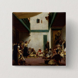 Bóton Quadrado 5.08cm Um casamento judaico em Marrocos, 1841