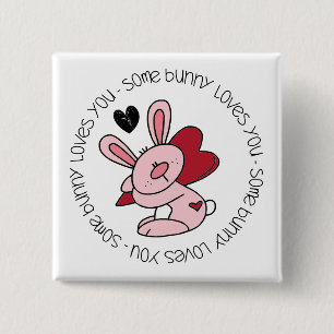 Bóton Quadrado 5.08cm Um Coelhinho Te Ama