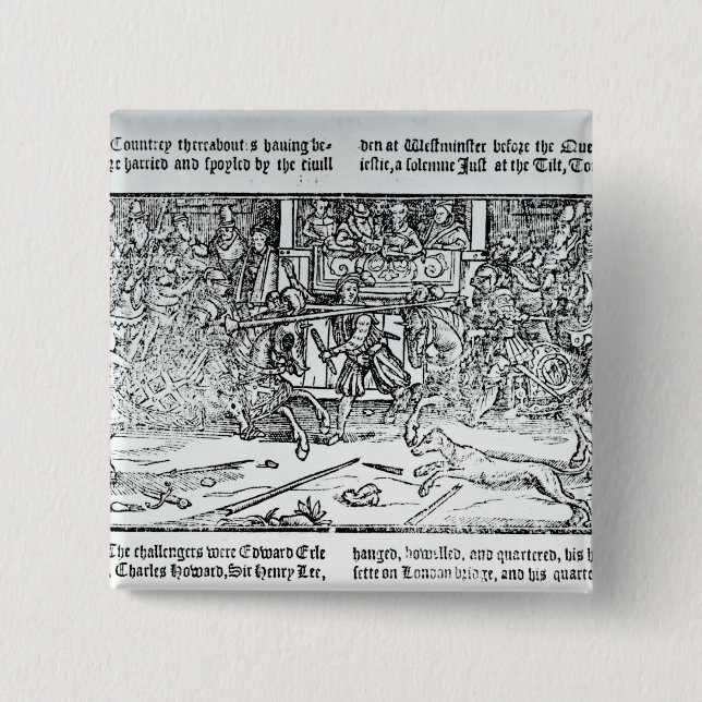 Bóton Quadrado 5.08cm Um competiam Jousting (Frente)