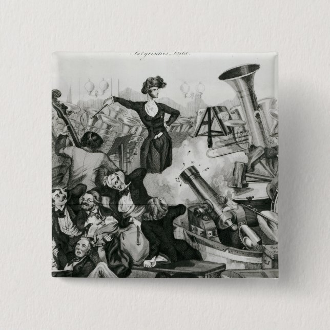 Bóton Quadrado 5.08cm Um concerto de Hector Berlioz (Frente)