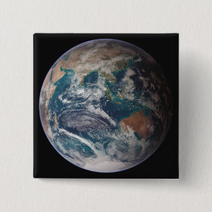 Bóton Quadrado 5.08cm Um de vista completa da terra que mostra dados