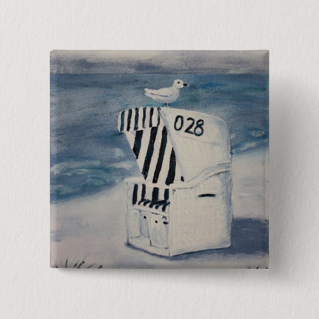Bóton Quadrado 5.08cm Um dia ao mar (Frente)