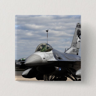 Bóton Quadrado 5.08cm Um falcão F-16 de combate