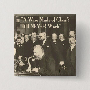 Bóton Quadrado 5.08cm Um fio feito de vidro técnico humorístico