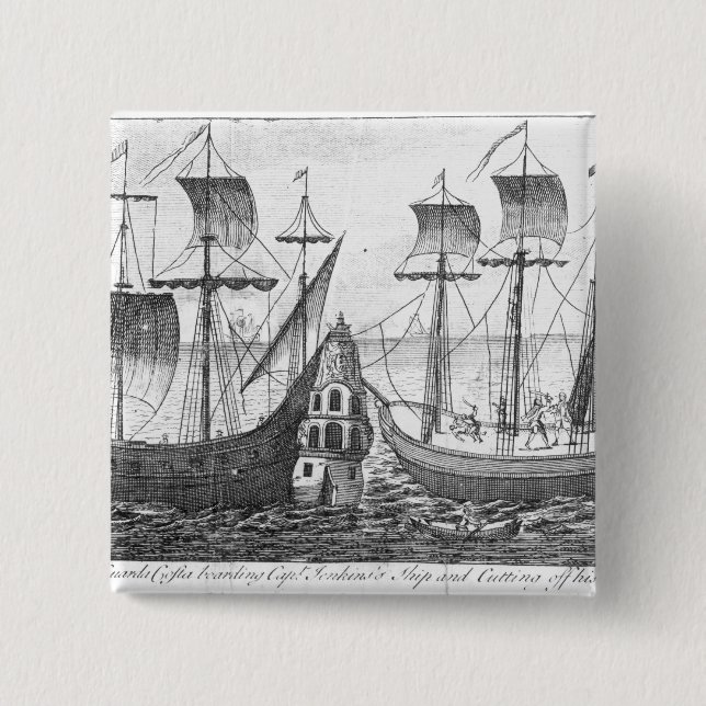 Bóton Quadrado 5.08cm Um "Guarda espanhol Costa (Frente)