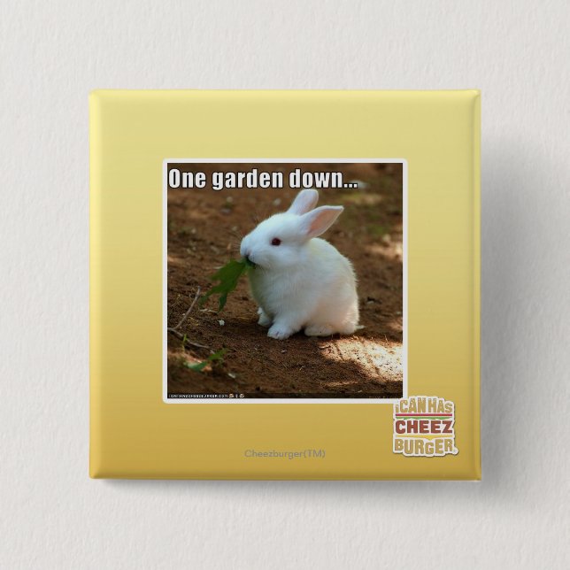 Bóton Quadrado 5.08cm Um jardim Down� (Frente)