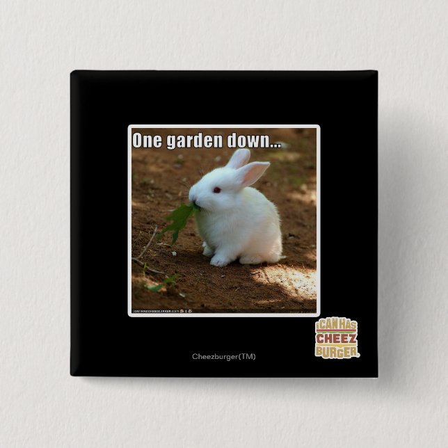 Bóton Quadrado 5.08cm Um jardim Down� (Frente)