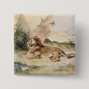 Bóton Quadrado 5.08cm Um leão no deserto, 1834
