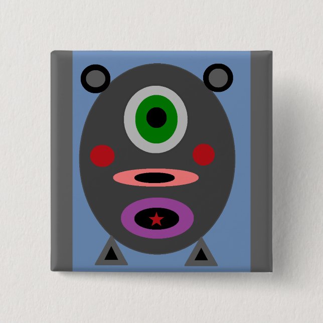 Bóton Quadrado 5.08cm Um leitão pequeno (Frente)