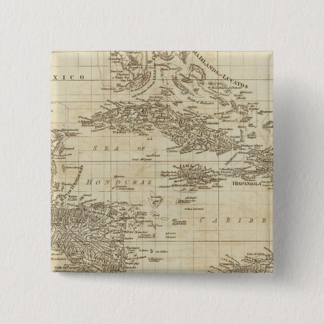 Bóton Quadrado 5.08cm Um mapa de índice (Frente)