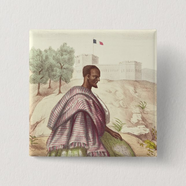 Bóton Quadrado 5.08cm Um Marabout senegalês (Frente)
