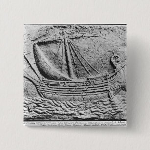 Bóton Quadrado 5.08cm Um navio do comércio do Phoenician em Sidon
