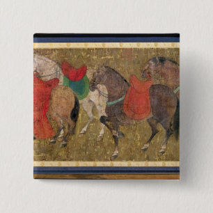 Bóton Quadrado 5.08cm Um noivo com cavalos