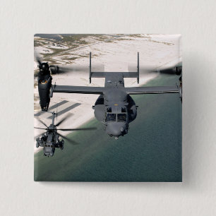 Bóton Quadrado 5.08cm Um Osprey CV-22 e um MH-53 pavimentam o ponto