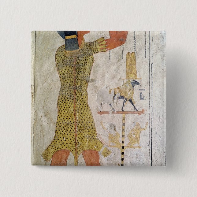 Bóton Quadrado 5.08cm Um padre de Inmutef que faz um oferecimento (Frente)