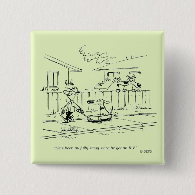 Bóton Quadrado 5.08cm Um passeio novo (Frente)