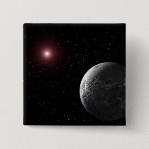 Bóton Quadrado 5.08cm Um planeta gelado/rochoso orbitando uma estrela es