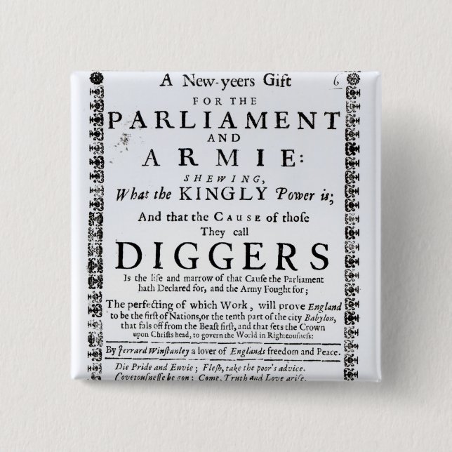 Bóton Quadrado 5.08cm Um presente de ano novo (Frente)