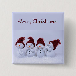 Bóton Quadrado 5.08cm Um quarteto de homens de neve