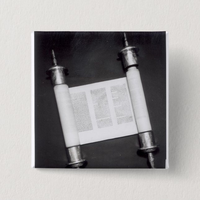 Bóton Quadrado 5.08cm Um rolo hebreu (Frente)