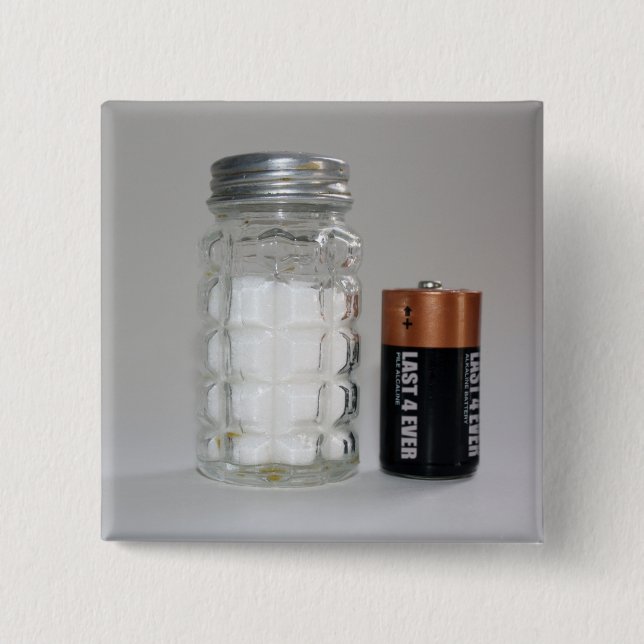 Bóton Quadrado 5.08cm Um Sal e Bateria (Frente)